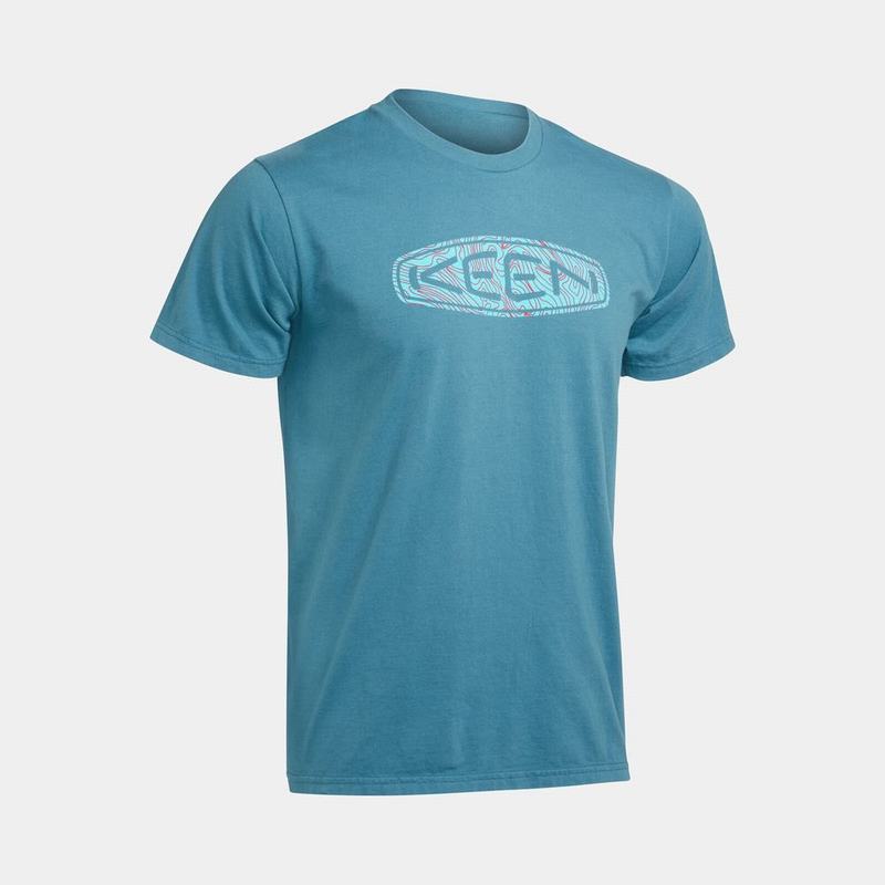 Keen Topo Logo T-Shirts Herren Blau Sale GC9802DC
